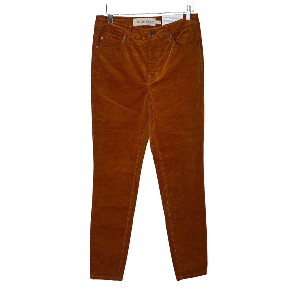 Soft Surroundings Skinny Pants 6 Ginger Orange Corduroy NWT 2DP69 Missy